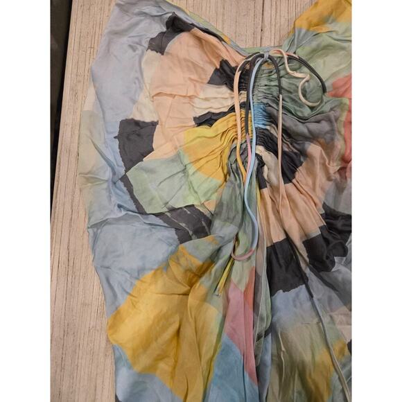 Just BEE Queen Women's Midi Skirt M Multicolor Geometric Ruched - Picture 4 of 7